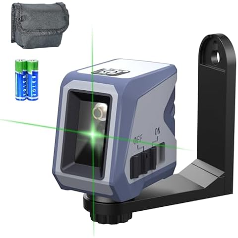 Laser Level Self Leveling,100ft Green Cross laser level with Self leveling Manual Pulse Mode,IP54 Waterproof,Project 130° Horizontal and 150° Vertical Lines,Magnetic Bracket,Battery,Bag Included Cover