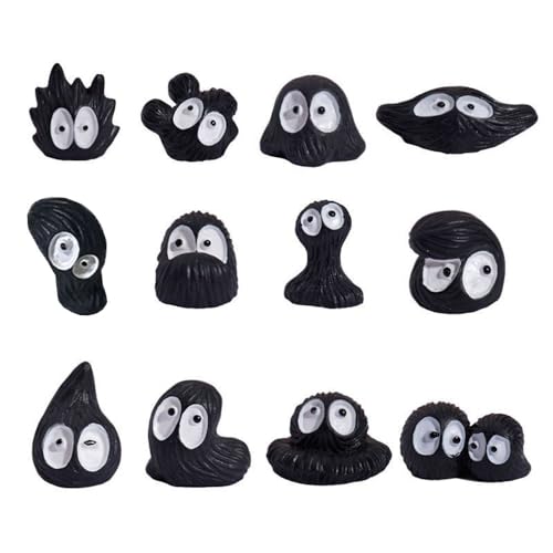 nocoeed 12 Pcs Funny Mini Figurine Resin Set Cute Halloween Statue Decoration Miniature House Home Desktop Creative Decor Accessories