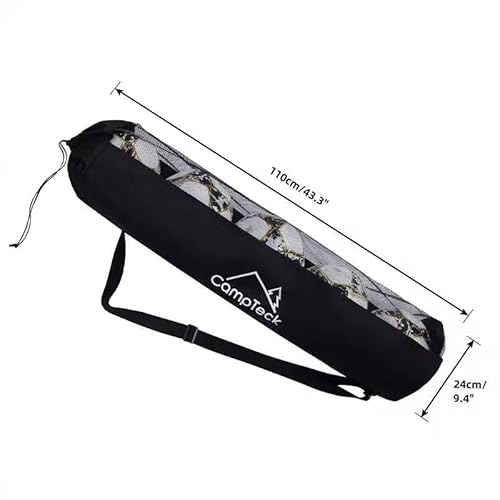 CampTeck U7266 Polyester Zugband Balltasche (5 x Bälle der Größe 5) Fussballtasche Ballsäcke mit Schulterriemen - Schwarz