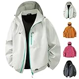 Ronony Mens Rain Jackets Waterproof With Hood Lightweight Windproof Coat Jogging Loose Fit Long Sleeve Fashion Outerwear Fall