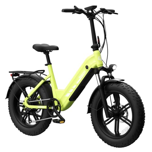 Bodywel F20Pro E Fatbike Herren Damen, 20x4.0” All Terrain E Bike Mountainbike, 48V 18Ah Akuu, 250W Heckmotor, 4,5“ LED Display, 7-Gang-Getriebe,