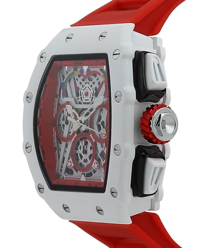 Image of Havoc Craft Men's Luxury Sports Watch 30M Waterproof Tonneau Chronograph | Analog Quartz Wristwatch with Time & Day Function | Premium Square Dial, Shock-Resistant & Anti-Magnetic Silicone Strap