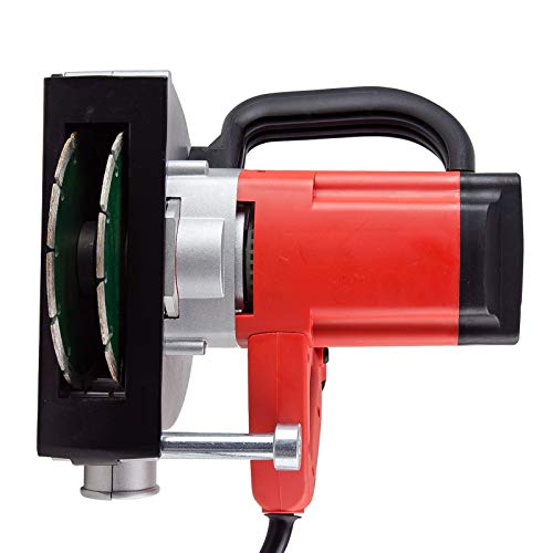 Grafner Mauernutfräse mit Laser, kraftvolle 1700 Watt mit 4000 U/min, incl. 2x Ø 150 mm Diamant-Trennscheiben, Staubabsaugung, Nutbreite 14-29mm, Nuttiefe 10-40mm, Mauerfräse Schlitzfräse