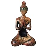 Meditierende Skulptur, Kerzenhalter, Kunstharz, Heimdekoration, dekorative Kunst für Wohnzimmer, leicht zu reinigen, handgefertigte Statue aus Kunstharz