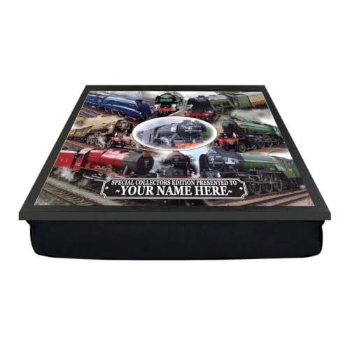 Image of Personalised Steam Train Lap Trays with Bean Bag Cushion | Customisable