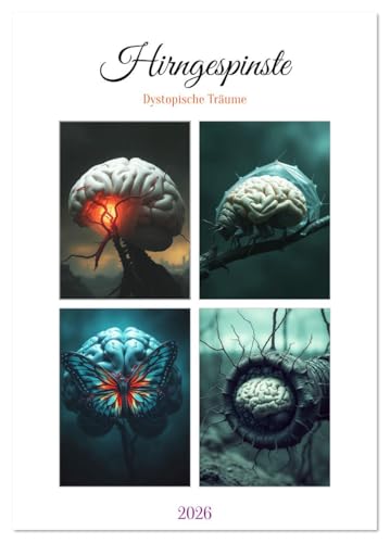 Hirngespinste - Dystopische Träume (Tischkalender 2026 DIN A5 hoch), CALVENDO Monatskalender: Für alle, denen ein bisschen neuronaler Wahnsinn an der ... an Realität bietet. (CALVENDO Wissenschaft)