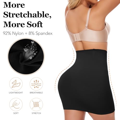 Image of MISS MOLY Shapewear Half Slips for Women High Waist Body Shaper Seamless Tummy Control Skirt Smoother Under Dresses