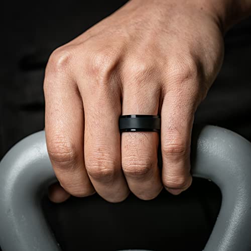 Silicone Ring Wedding Band for Men - 9.4mm Width 2.5mm Thick3