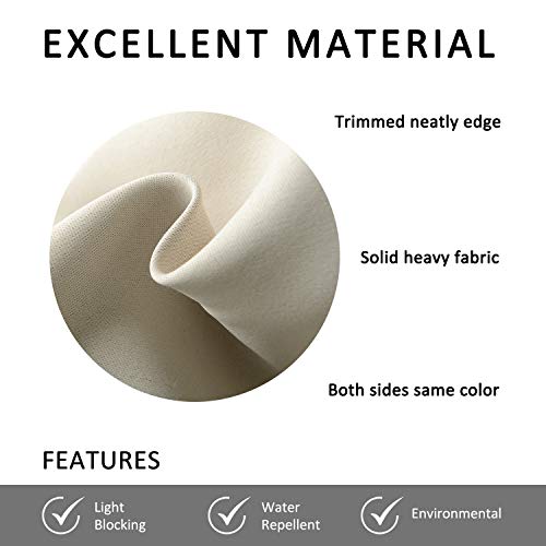 Cololeaf Water Repellent Outdoor Decor Panel Grommet At Top And Bottom Curtains/Drapes Panels For Patio,Front Porch ,Gazebo, Pergola, Cabana, Dock, Beach Home,Beige 100W X 120L Inch (1 Panel) #TOP2