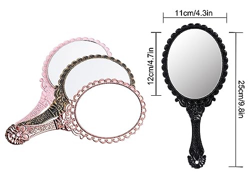 Espejo de maquillaje ovalado de mano estilo vintage AKOAK miniatura 7