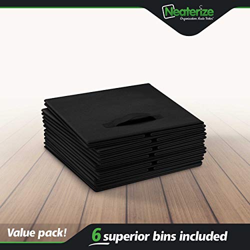 Cube Storage Baskets For Organizing - 13X13 Inch - Set Of 6 Heavy-Duty Storage Cubes For Storage And Organization. Makes The Perfect Bins For Cubby Storage Boxes Or Cube Storage Organizer (Black) #TOP6