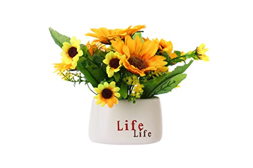 Kimura's Cabin Artificial Flowers Sunflowers Small Potted Plants Relocation To New Homes Decoration Wedding Parties Dining Tables Home Decorations #TOP2