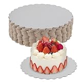 SYUTBOU 30 Stück Tortenunterlagen 20cm Silber, Tortenplatte Pappe,2 mm Dick Runde Karton Kuchenplatten Cake Board für Torten, Gebäck
