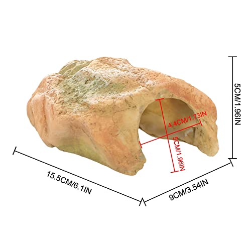 Réptil Rock Hide Cave - Decoração de aquário de esconderijo de peixes peque | Decoração de aquário P