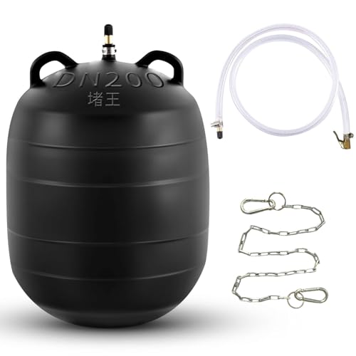 Test Ball Inflatable Pipe Plug, 2–24 in, –30 to 120°C, 0.015–0.03 MPa. for Household Plumbing, Municipal Sewage, Water Projects, Road/Bridge Construction (8 Inchs)