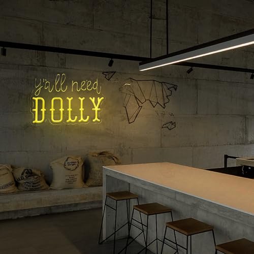 Image of Y'all Need Dolly Neon Sign,Dolly Light Up Sign,For Wall Decor Home Decor USB Powered Christmas Birthday Gift