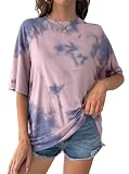 Ocasión: camiseta de gran tamaño para mujer, adecuada para ocio, trabajo, compras, deportes, playa, viajes o uso diario, etc.