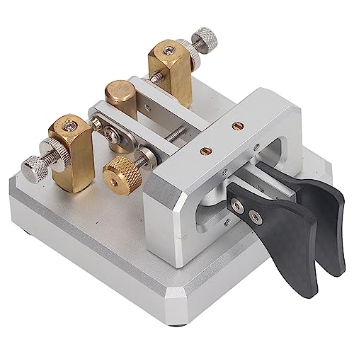 Image of CW Key, Good Workmanship Easy Tapping Automatic Morse Code Key Carbon Fiber Paddles Silver Contact for Training (Silver)