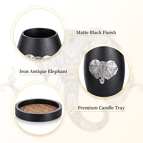 Romadedi Elephant Tealight Candle Holder, Set Of 3 Small Tea Lights Candle Holders With Tray, Centerpiece Decorations For Living Rroom, Coffee Table Decor, Dining Room, Elephant Gifts For Women #TOP6