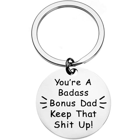 ShiQiao Spl Stepdad Gifts from Daughter Son Step Dad Fathers Day Birthday Gifts for Stepfather Presents Funny Keychain for Men Cover