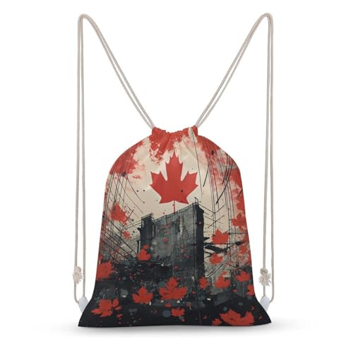 Drawstring Backpack Foldable Draw String Bags Leaves Falling from Above Sackpack Sports Gym Bag for Shopping Yoga