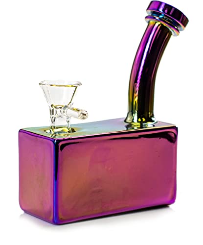 5,5 Zoll Glas Bong Rig Bong Saft Box Square Beaker Heady Smoking Pipe mit 14mm Female