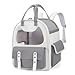 Pet Backpack Carrier for Cats, Large Capacity Travel Backpack, Breathable Cat Carrier Bag with Handle, Adjustable Shoulder Straps for Outdoor Camping Hiking Shopping (Grey)