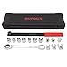 BILITOOLS 15-Piece Universal Serpentine Belt Tool Set,Belt Tensioner Tool Kit with Ratcheting Wrench, Crowfoot Wrenches, Socket Adapters.19 mm and 7/8'' ratchet drive.