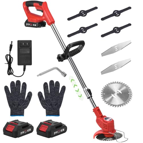 Cordless Weed Wacker 21V Electric Eater Battery Powered with 2pcs 1500Mah Rrchargable Batteries and Charger,3 in 1 Weed Wacker & Edger & Lawn Mower by MDBTTOOLS - Used condition - US$36.42
