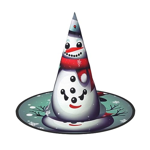 ETASUIOL Sombreros de bruja con estampado de muñeco de nieve para Halloween, esenciales para Halloween, cómodos, ligeros y plegables
