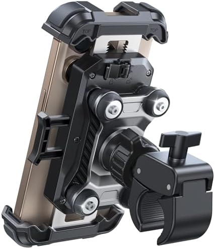 JOYROOM Handyhalterung Motorrad Vibrationsgedämpft Handyhalter Fahrrad | Metallkern, Doppelte Stoßdämpfung, Auto-Clamp, 360° Drehbar, für iPhone 17 16 15 Pro Max Samsung Smartphone