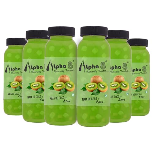 Image of ALPHA 8 Natural Energizer & Immunity Booster | Healthy Kiwi Juice | Real Taste | Rich in Antioxidants & Vitamin C | Refreshing Fruit Drink | No Added Sugar | 200ml (Pack of 6)