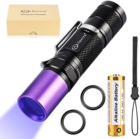 LIGHTFE Black Light UV Flashlight 365nm Blacklight UV301D with LG LED Source,Black Filter Lens, Max.3000mW high Power for Resin Glue Curing Light, Rocks and Mineral Glowing,A/C Leak Detector