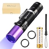 LIGHTFE Black Light UV Flashlight 365nm Blacklight UV301D with LG LED Source,Black Filter Lens, Max.