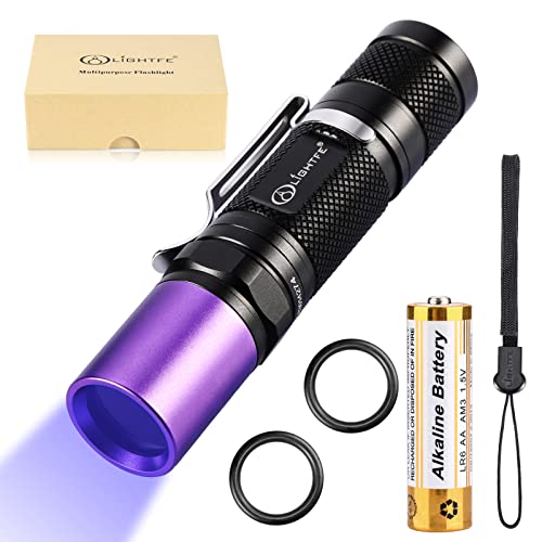 Lightfe Black Light Uv Flashlight 365Nm Blacklight Uv301D With Lg Led Source,Black Filter Lens, Max.3000Mw High Power For Resin Glue Curing Light, Rocks And Mineral Glowing,A/C Leak Detector #TOP1