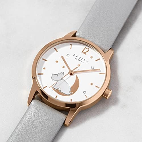 Radley Star Gazing Ladies Ash Soft Calf Leather Strap Dog in Moon Watch RY2950A image 5