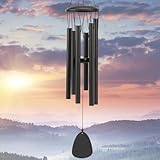 Aluminium Wind Chimes 26 Inches to Create a Zen Atmosphere Suitable for Outdoor, Garden, Patio Decoration. Classic Black Wind Chimes with Wind Catcher Suitable as A Gift for Unisex