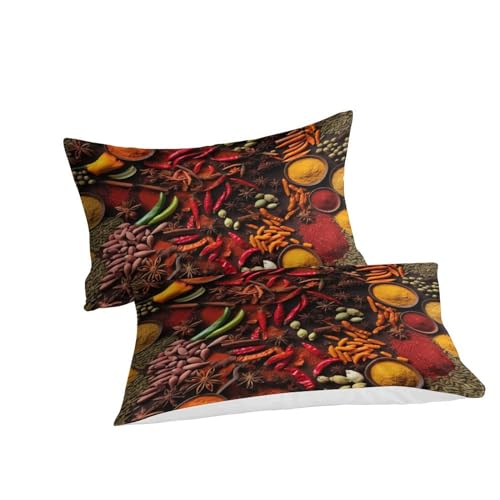 Parure de lit microfibre King 220x240cm imprimé piment et citron vert haute qualité