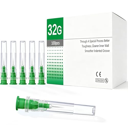 100 PCS New Update 4MM 32G Replaceable Stainless Pipette Tips Accessories Individually Sealed for Refilling Liquid Inks Livestock