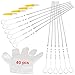 Produktbild Grillspieße, COOCANKE Grill Spieße Set inklusive 12 Stücke Edelstahl Barbecue Spieße, 4 stücke Maiskolbenhalter und 1 Packung Einweghandschuhe