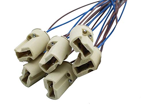 Preisvergleich Produktbild LumenTY G9 Lampenfassung Fassung Halogen Halogen Keramik Fassung mit 15cm hoch temperaturbeständiger Draht für G9 Lampen -6 Stück