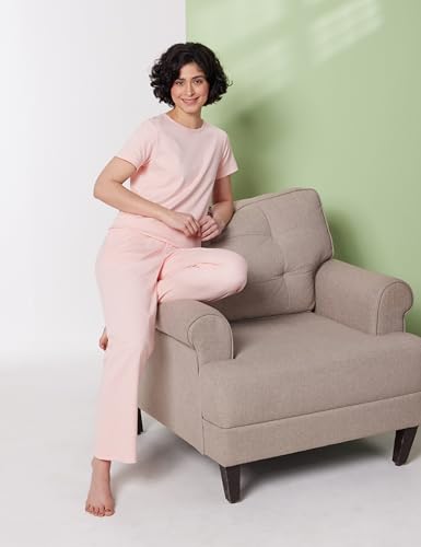 Image of Symbol Premium Women's Cotton Rib T-Shirt and Pajama Night Suit | Two Piece Set | Regular Fit (Available in Plus Sizes)