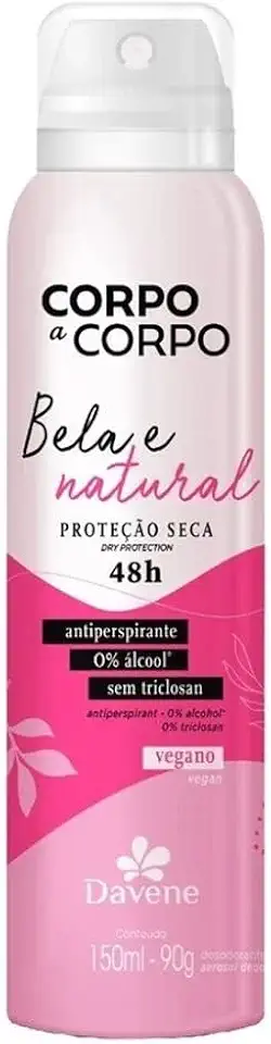 Desodorante Antiperspirante Aerossol Corpo a Corpo Natural 150Ml - Davene, Corpo a Corpo