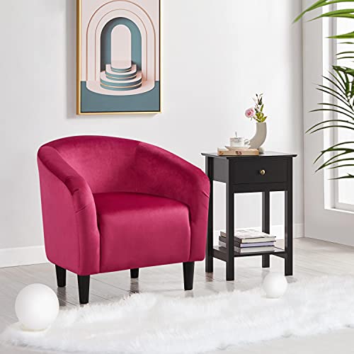 image for Yaheetech Club Chair, Velvet Accent Chair Upholstered Barrel Chair Sit