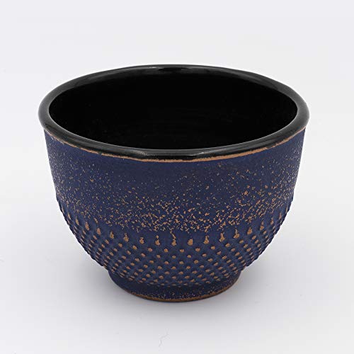 Zen Minded Taza de té China Japonesa Tradicional de Hierro Fundido con Acabado Morado y Dorado