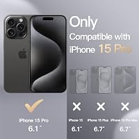 JETech Silikon Hülle für iPhone 15 Pro, Schwarz – Ansicht 2