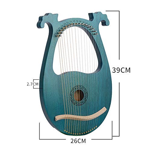 TOOGOO Lyre Harp, 16 String Mahogany Body String Instrument Body Instrument with Tuning Wrench and Spare Strings