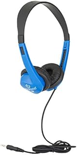 Egghead EGG-IAG-1008FA-BL-SO-20 Heavy-Duty Stereo School Headphones with Leatherette Ear Cushion & Tangle-Free Cord, Blue, Pack of 20