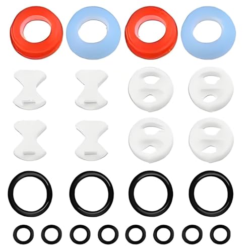 16-Piece Faucet Repair Kit | Ceramic Disc Cartridges & Silicone Washers, Universal Fit Valve Replacement for Kitchen/Bathroom Tap (Leak-Proof Plumbing Tools)