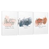 3 Piece Inspirational Canvas Wall Art, Quotes Motivational Mindset Print Pictures for Office Wall De